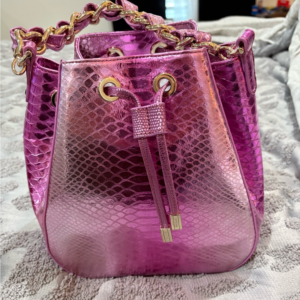 Brahmin Metallic Pink Shoulder Bag